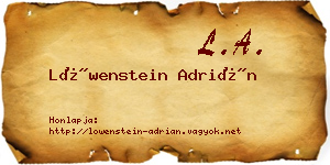 Löwenstein Adrián névjegykártya